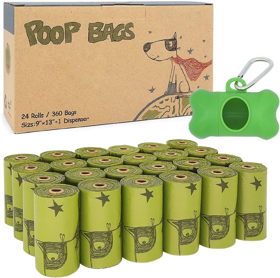 Dog Poop Bags 540 Count, Unscented Thick Waste Bags with Dispenser, 100% Leak-Proof Doggie Bag Refill Rolls