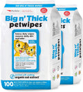 Large Pet Wipes for Dogs and Cats, 200 Count, Organic Oat Extract, Moistened with Gentle Cleaning Formula, Ideal for Home or Travel