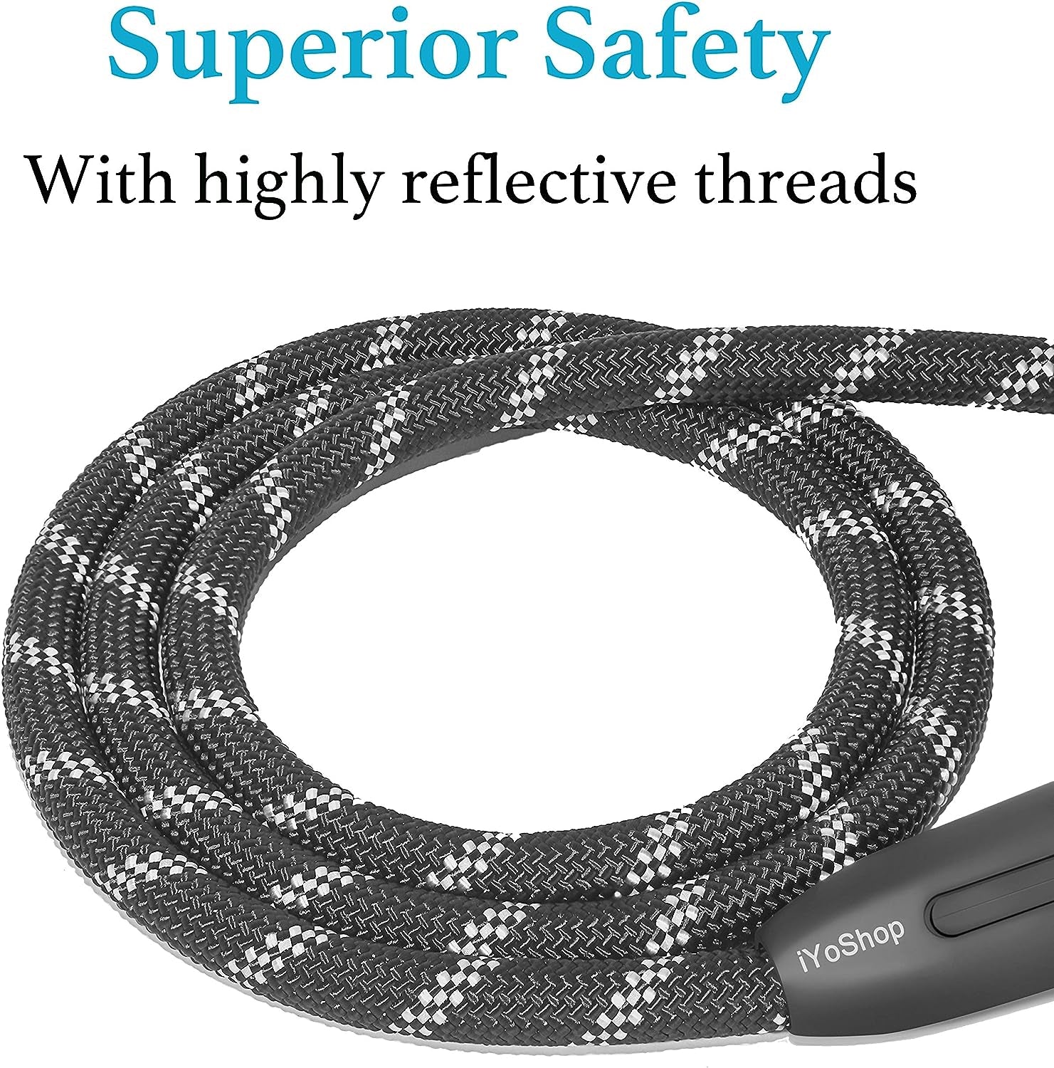 Durable Slip Lead Dog Leash, 1/2" X 4 FT, Black | Padded Handle, Reflective Threads, No Pull, Dog Training Leash