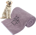 Dog Towel Absorbent Microfiber Pet Bath Towel for Dogs & Cats Purple | Quick Dry Dog Drying Towel Large 30X50 Inch with Paw Print, Machine Washable
