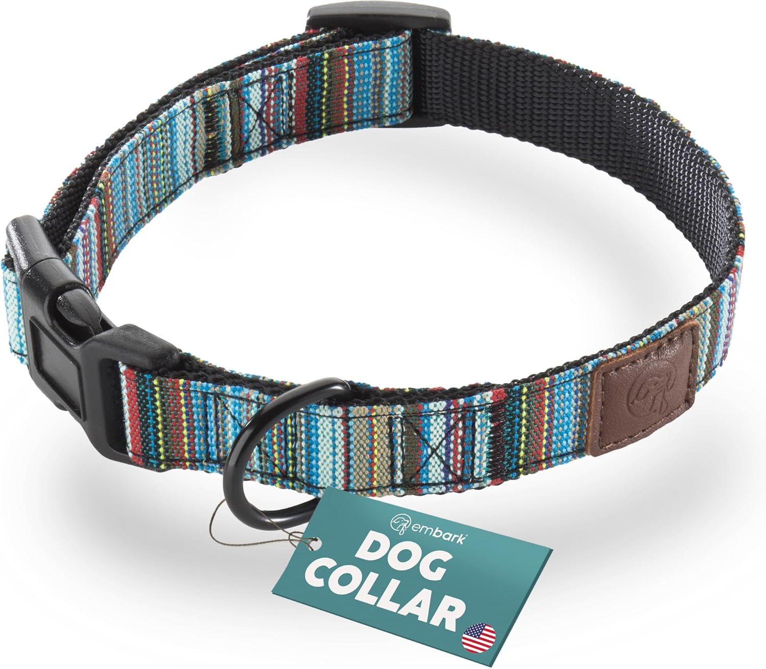 Embark Dog Collar - Adjustable Heavy Duty Outdoor Pet Training Collar | Built with Durable Waterproof Nylon, a Heavy Duty D-Shape Leash Attachment Hook, and an Adjustable Strap - BOHO