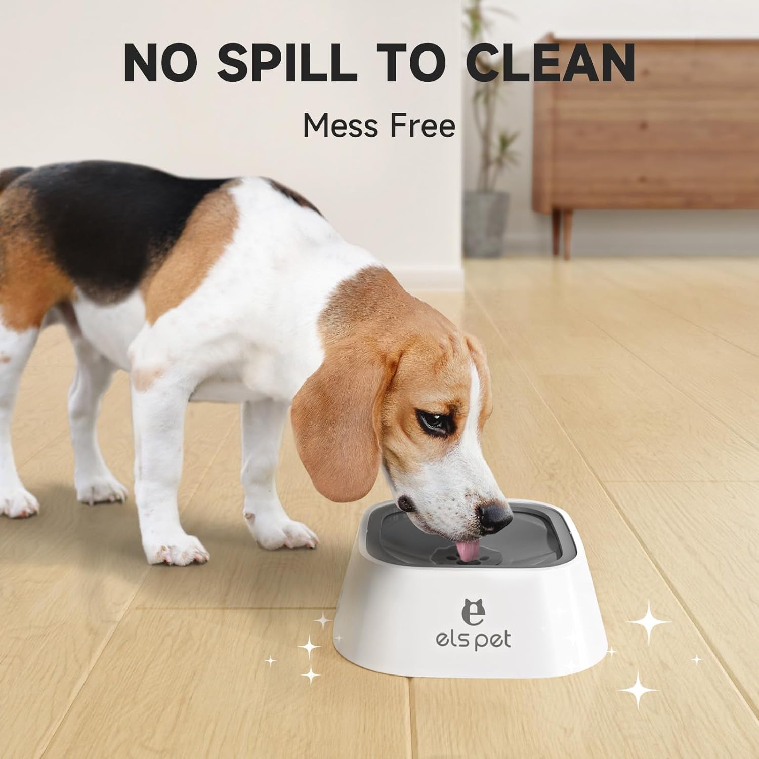 Travel Bowl 35Oz 1L No Spill Dog Cat Bowl anti Slip Water Dispenser | 35Oz 1L Base Model, Floating Disk Slow Drink, Dual Spill Proof, anti Slip, Car Home Use, Dishwasher Safe, Grey, Dog Cat