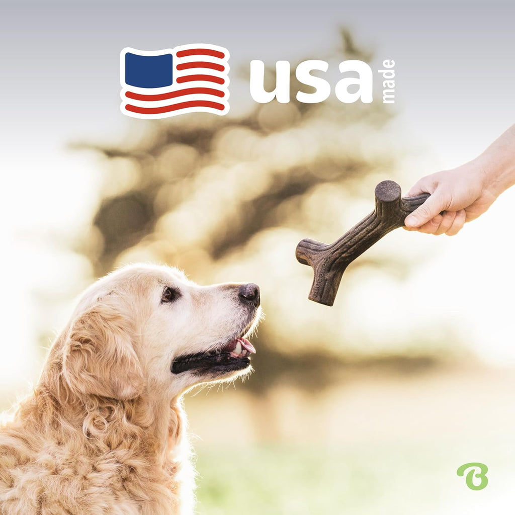 Maplestick Real Wood Durable Dog Chew Toy, Made in USA, Medium | Durable, Made in USA, Dog Bones, Long-Lasting, a Size for Every Dog, Keeps Them Busy