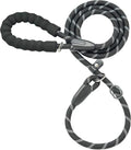 Durable Slip Lead Dog Leash, 1/2" X 4 FT, Black | Padded Handle, Reflective Threads, No Pull, Dog Training Leash