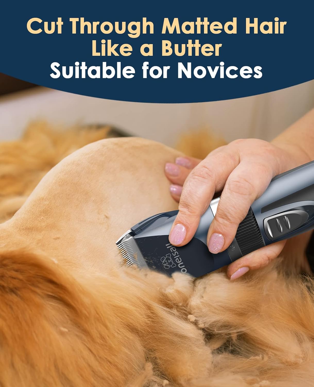Quiet Cat Clippers for Matted Hair & Long Hair, Cat Shaver | Cordless Cat Grooming Kit, LCD Display, 6 Guard Combs, 240-Min Runtime, 2-Speed Low Noise Trimmer for Cats & Small Dogs