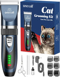 Quiet Cat Clippers for Matted Hair & Long Hair, Cat Shaver | Cordless Cat Grooming Kit, LCD Display, 6 Guard Combs, 240-Min Runtime, 2-Speed Low Noise Trimmer for Cats & Small Dogs