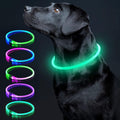 Light up Dog Collar, USB Rechargeable LED Glow Necklace, Cyan | Waterproof IP67, Cut-To-Fit TPU, 360° Night Safety, Pet Visibility Light, Camping & Walking, Fits Small-Large Dogs