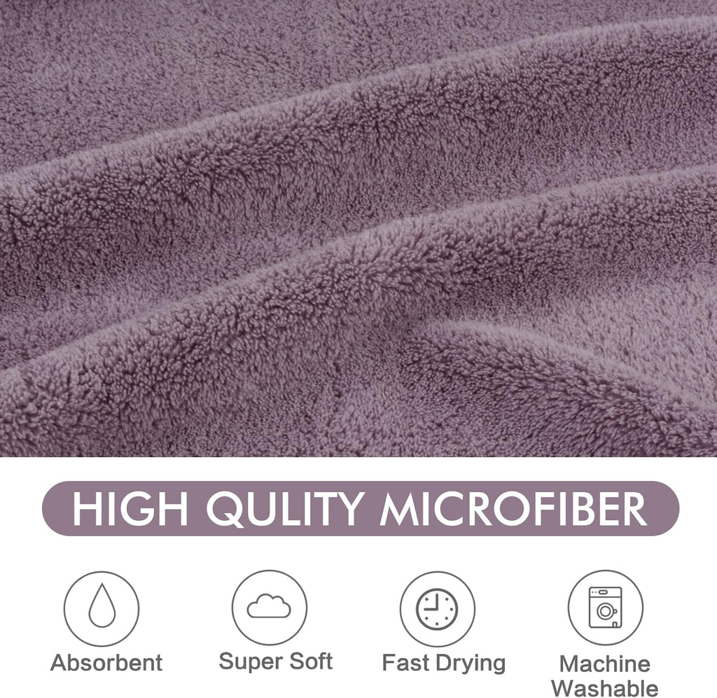 Dog Towel Absorbent Microfiber Pet Bath Towel for Dogs & Cats Purple | Quick Dry Dog Drying Towel Large 30X50 Inch with Paw Print, Machine Washable