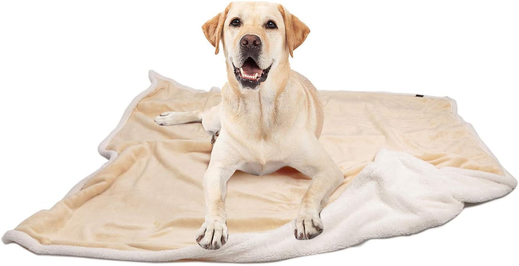 Dog Blankets for Large Dogs, Soft Fluffy Fleece Pet Blankets for Couch, Sofa, Dog Beds, Car Seats, Creat, Washable, 50X60 Inches, Beige