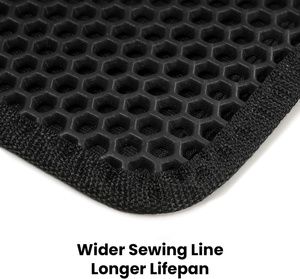 Cat Litter Mat Compact Size 23.6"X14.6" for Small Spaces, Upgrade Waterproof Leakproof Back Layer, Honeycomb Trapping Mat, Washable, Easy to Clean, Scatter Control Kitty Litter Matt, Black
