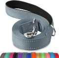 Reflective Dog Leash for Small Dogs, 5 FT X 3/4", Gray | Heavy Duty Nylon Webbing, Padded Handle for Comfort, Visible at Night, for Walking & Training