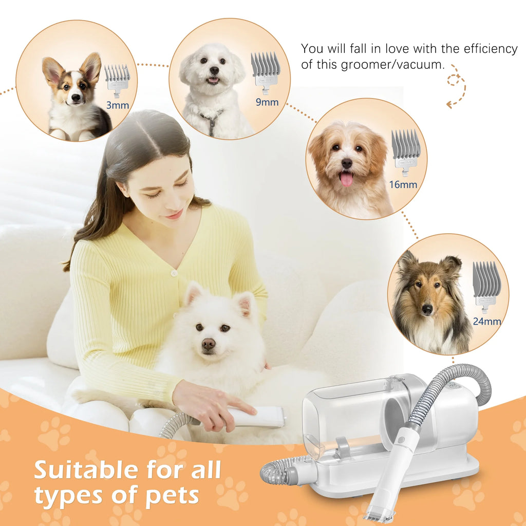Dog & Cat Grooming Clippers Kit, Adjustable Corded Electric with Accessories (9 Pack)