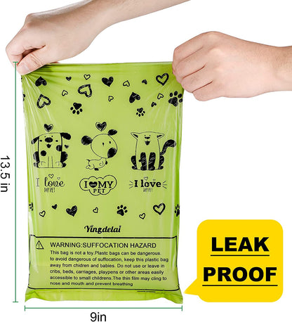 Dog Poop Bags Rolls with Dispenser Extra Thick Leak Proof 280Ct Scented | Strong Large 9X13 Inch Waste Refill Bags for Daily Dog Walks, Cat Litter Cleanup Outdoor Travel and Multi-Pet Households