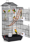 Yaheetech 39" Roof Top Flight Cage with Toys, Wrought Iron Bird Cage for Cockatiels, Conures, Lovebirds, Budgies & Small Birds