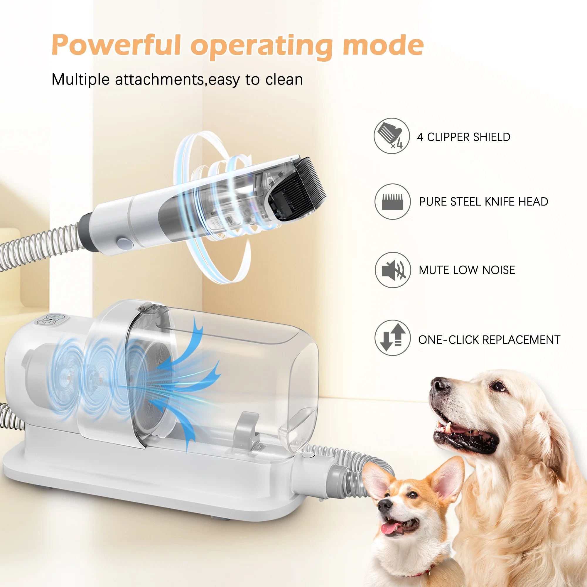 Dog & Cat Grooming Clippers Kit, Adjustable Corded Electric with Accessories (9 Pack)