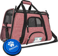 Airline Approved Pet Carrier Cat Small Dogs, Small Heather White Red | Soft Sided TSA Travel Bag, Sherpa Bed, Breathable Mesh Ventilation, Collapsible Bowl, Fits under Seat, up to 18 Lbs