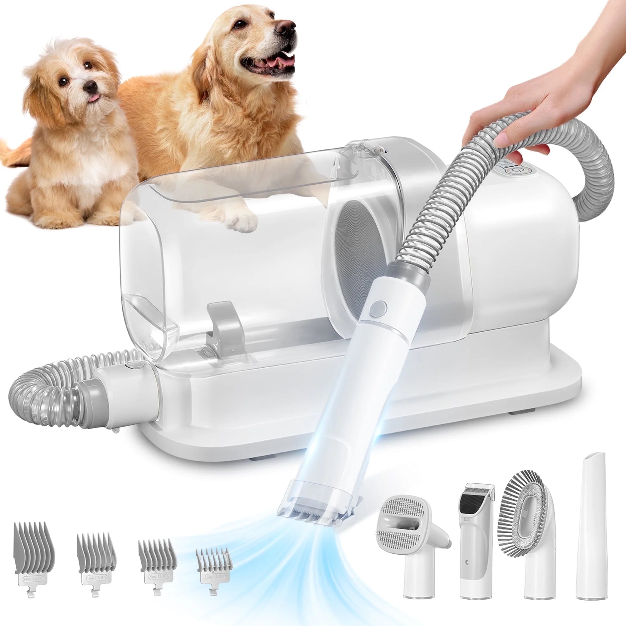 Dog & Cat Grooming Clippers Kit, Adjustable Corded Electric with Accessories (9 Pack)